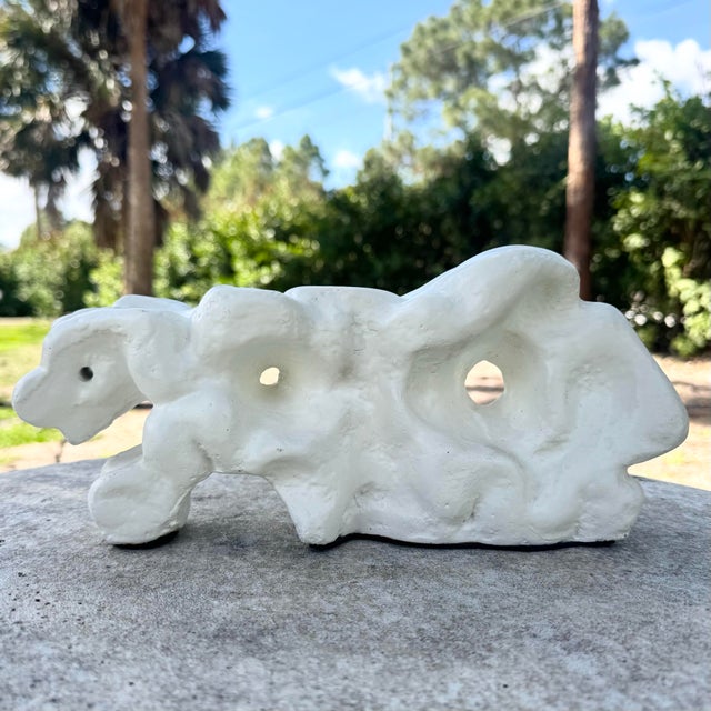 Contemporary Minimalist Abstract Textured Plaster Sculpture For Sale - Image 3 of 8