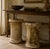 A decorative pair of antique terracotta pedestal columns dating to the 1950s–1960s. Designed as architectural supports for...