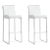 Denmark White Vegan Leather & Steel Bar Stools - Set of 2 For Sale