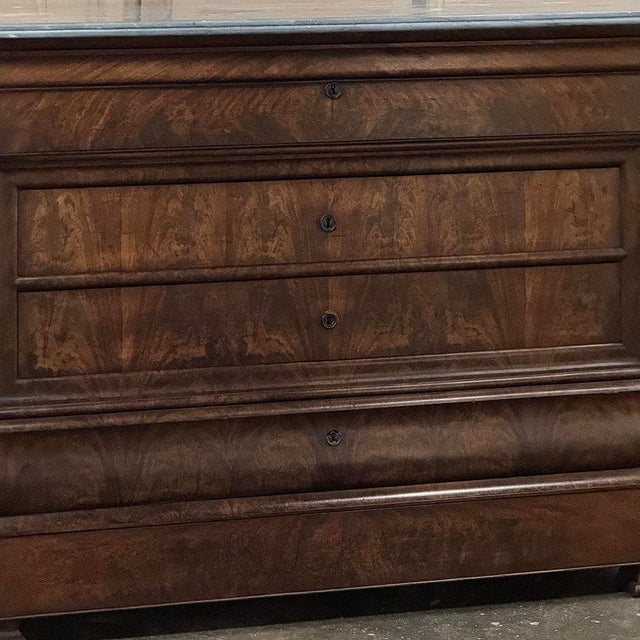 19th Century French Louis Philippe Marble Top Commode ~ Secretary For Sale - Image 11 of 18