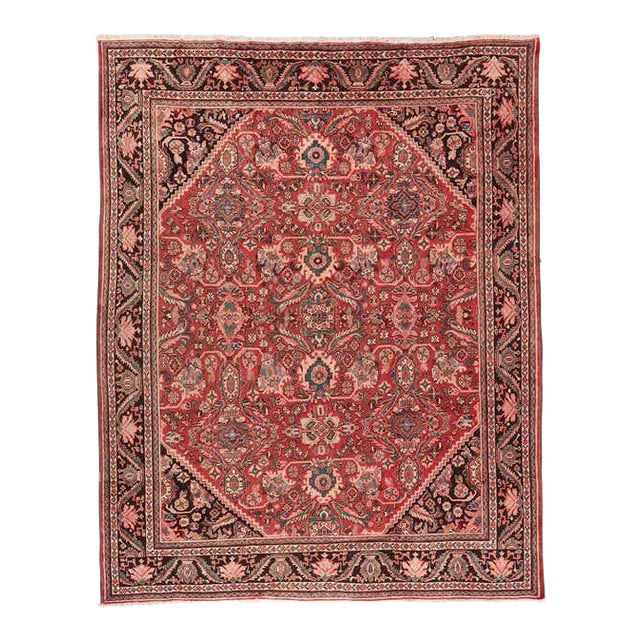 Vintage Persian Mahal Wool Rug For Sale