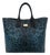 Mid 20th Century Dolce & Gabbana Blue Leopard Print Coated Canvas Tote For Sale
