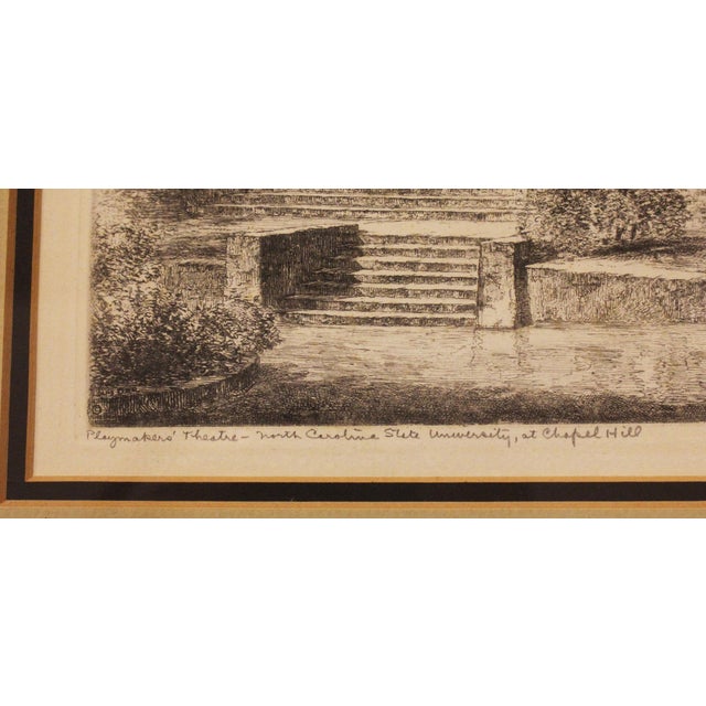 American Playmakers' Theatre - Unc Chapel Hill Etching by Louis Orr, 1939-1952 For Sale - Image 3 of 9
