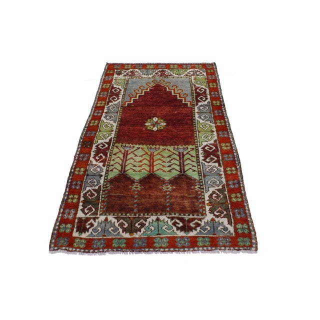 Tribal Vintage Turkish Oushak Throw Rug - 03'01 X 05'05 For Sale - Image 3 of 4
