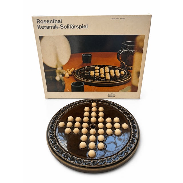 Rosenthal Vintage Ceramic Solitaire Game with Board by Bjorn Wiinblad for Rosenthal Studio Linie, 1979 For Sale - Image 4 of 8