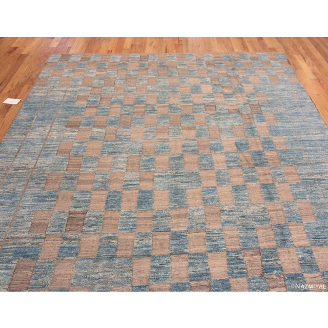 Tribal Nazmiyal Collection Modern Checkboard Area Rug For Sale - Image 3 of 7