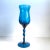 Empoli Mid Century Modern 1960s Empoli Italian Art Glass Compote Vase Teal Blue Colored Twisted Snifter 13” Tall For Sale - Image 4 of 10