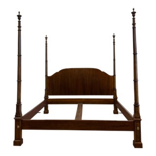 California King Size Baker Furniture Four Poster Bed Frame For Sale