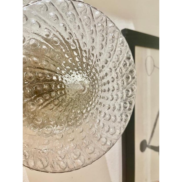 Mid-Century Round Clear Cut Glass Sconces or Flush Mounts, Germany, 1960s, Set of 2 For Sale - Image 3 of 8