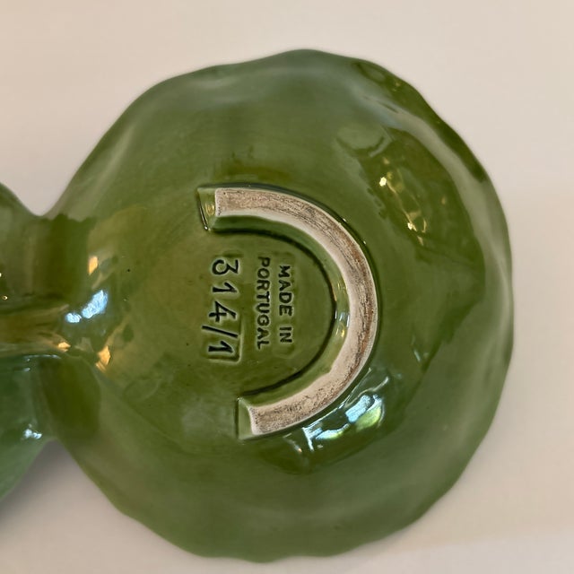 Green Cabbageware, Double Sided Serving Dish, Made in Portugal For Sale In West Palm - Image 6 of 6