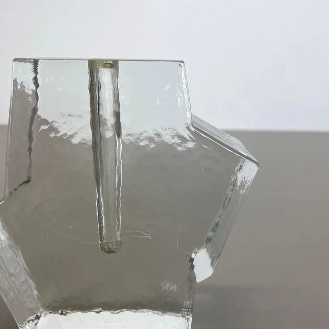 Brutalist German Rock Glass Vases attributed to Peill and Putzler, 1970s, Set of 2 For Sale - Image 9 of 18