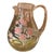 Vintage Glass Pitcher With Pink Flowers and Butterfly For Sale