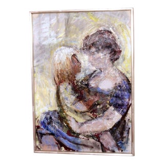 Bertil Wahlberg, Mother with Child, 1960s, Oil on Canvas, Framed For Sale