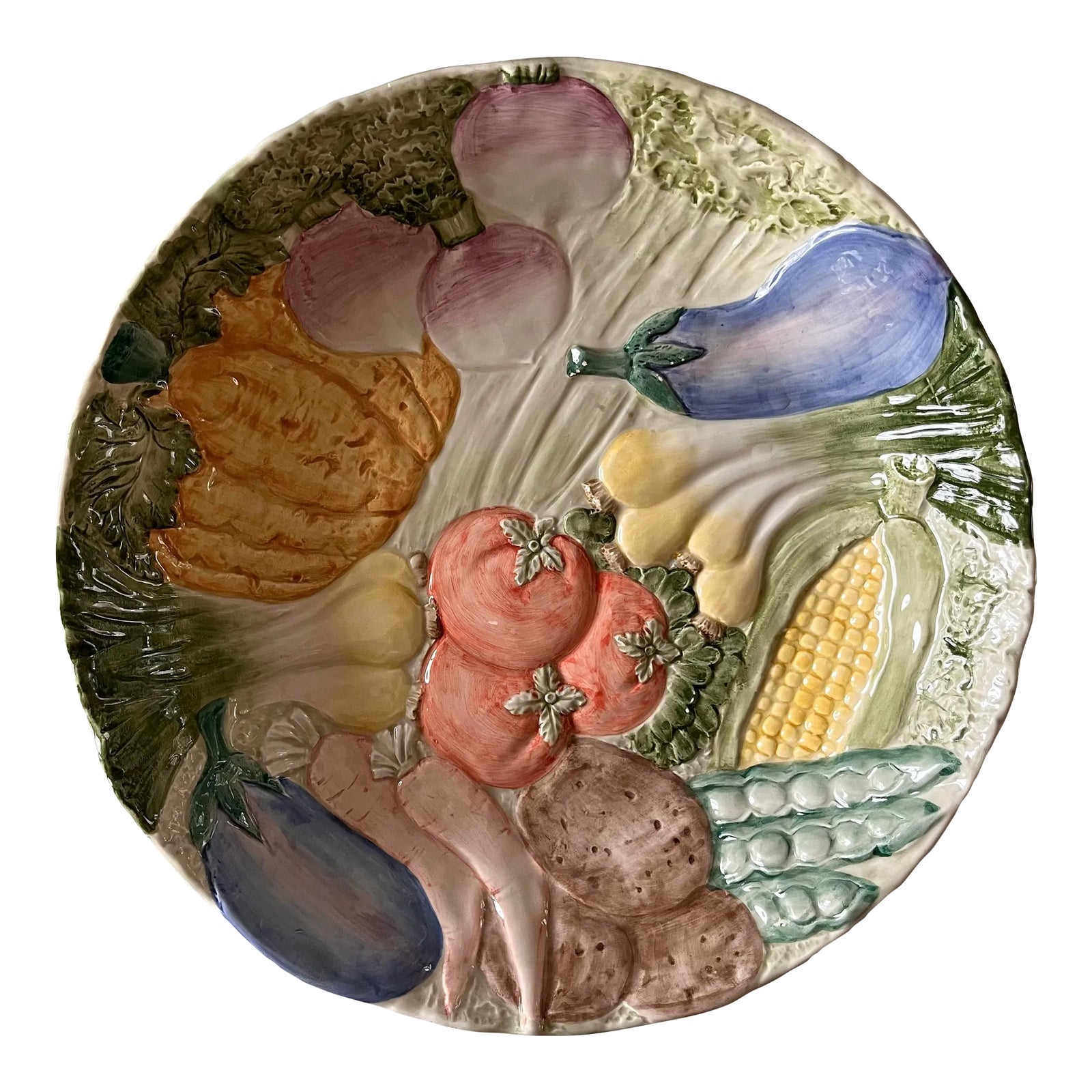 Vintage Fitz and Floyd Ceramic Serving Salad/Pasta Bowl | Chairish