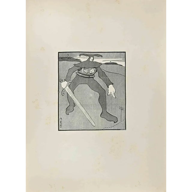 The Warrior is a woodcut print on paper realized by French artist in 1900s G. Berger. Signed on the plate on the lower...