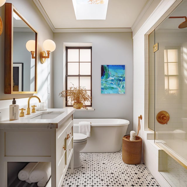 Textile Collingwood Trail - Abstract Earthy Tone Landscape Textural Impasto Oil Painting Original Artwork by Dana Cowie For Sale - Image 7 of 9