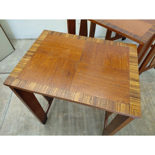 Wood Art Deco Nesting Tables, 1930s, Set of 3 For Sale - Image 7 of 16