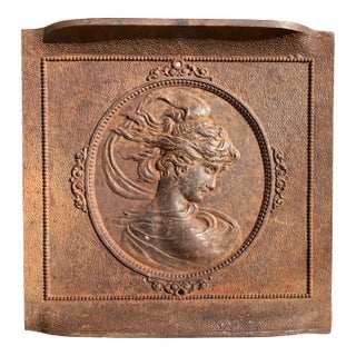 Iron Fireback Circa 19th Century For Sale