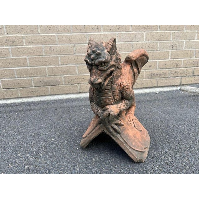 British St Georges Dragon Stone Roof Ridge Tile Finial Garden Ornament For Sale - Image 6 of 13