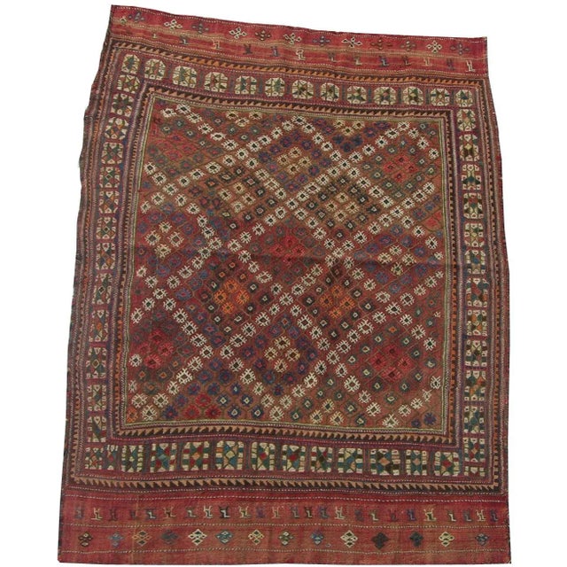 19th Century Antique Nomadic Sumak Rug - 5'10'' X 4'3'' For Sale - Image 5 of 9