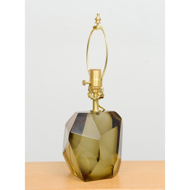Contemporary Pair of Contemporary Murano Amber Table Lamps For Sale - Image 3 of 7