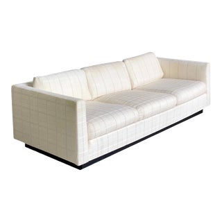 1980s Tuxedo White Three-Seater Sofa For Sale