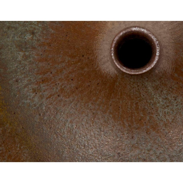 1960s Gertrud and Otto Natzler Round Bottle With Lip, 1967 For Sale - Image 5 of 6