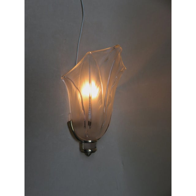 Silver French Art Deco Wall Lights from Ezan, Set of 2 For Sale - Image 8 of 15