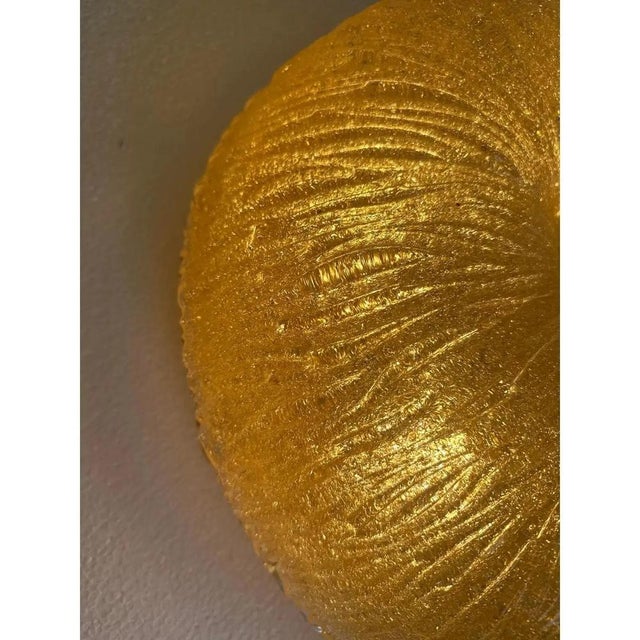 Venetian Amber Graniglia Budino Murano Glass Flush Mount by Simoeng for Simoeng For Sale - Image 6 of 10