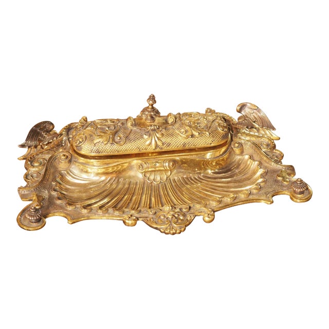 Napoleon III Gilt Bronze Inkwell From France, C. 1840 For Sale