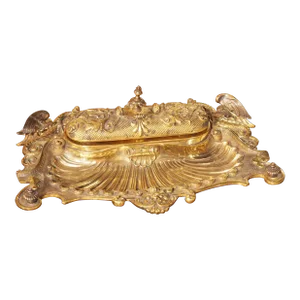 Napoleon III Gilt Bronze Inkwell From France, C. 1840