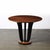 Art Deco Machine Age Bookmatched Walnut Gueridon Table W/ Black Lacquer Supports For Sale - Image 10 of 10