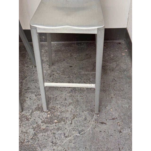 Metal Philippe Starck for Emeco Hudson Barstools, Pair For Sale - Image 7 of 12