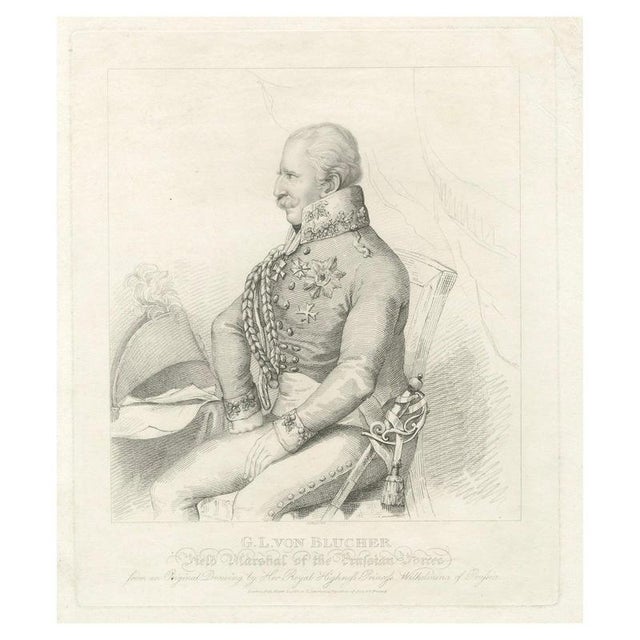 H. Meyer, Portrait of Field Marshal Von Blücher, Prussian Commander, 1800s, Print For Sale - Image 10 of 10