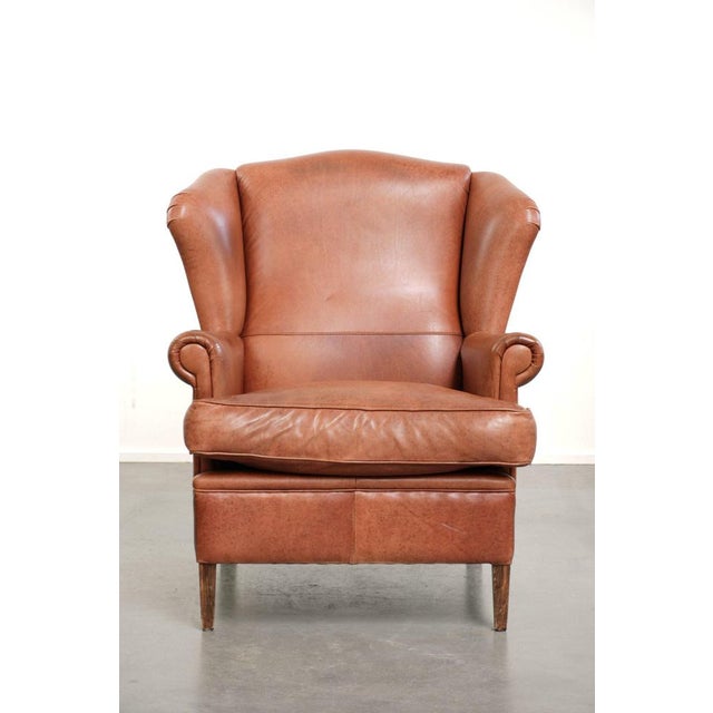 Wing Club Chair in Cowhide Leather For Sale - Image 12 of 12