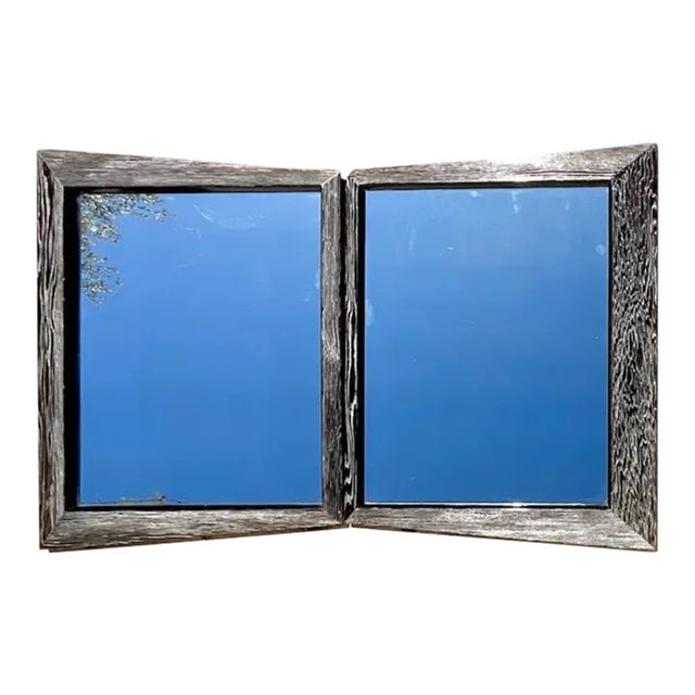 Vintage PostModern Cerused Bow Tie Mirrors - Set of 2 For Sale