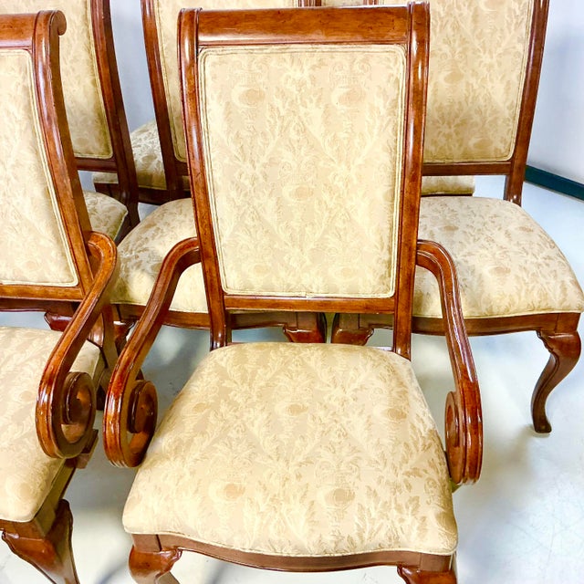 1990s 1990s Vintage Thomasville Biedermeier French Empire Neoclassical Scrolled Arm Dining Chairs - Set of 8 For Sale - Image 5 of 18