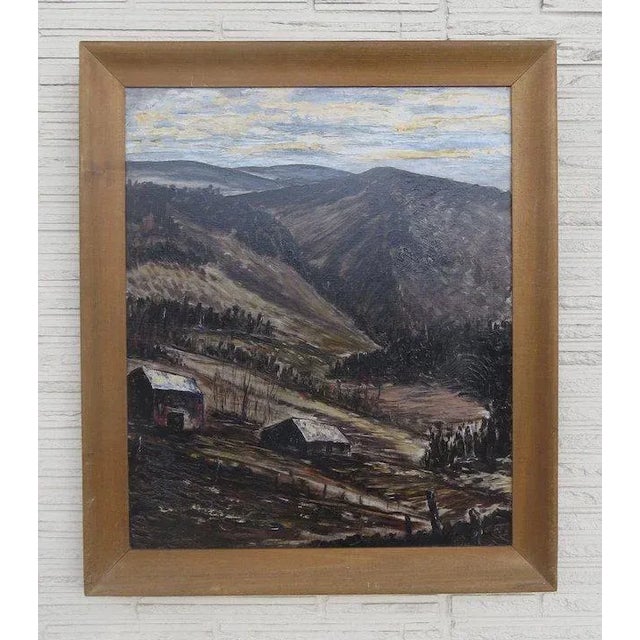 Mid 20th Century "Mountain Scene" Oil Painting by Dibble, Framed For Sale - Image 4 of 6