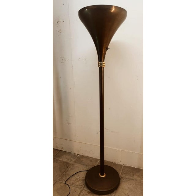 Art Deco Brass Floor Lamp, 1940s For Sale - Image 14 of 18