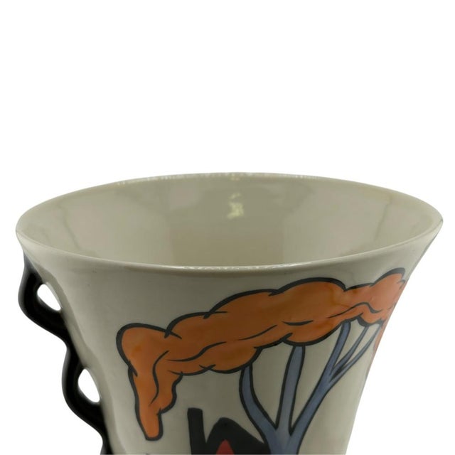 Orange Chetwynd Twin-Handled Vase by Lorna Bailey, 1990s For Sale - Image 8 of 16