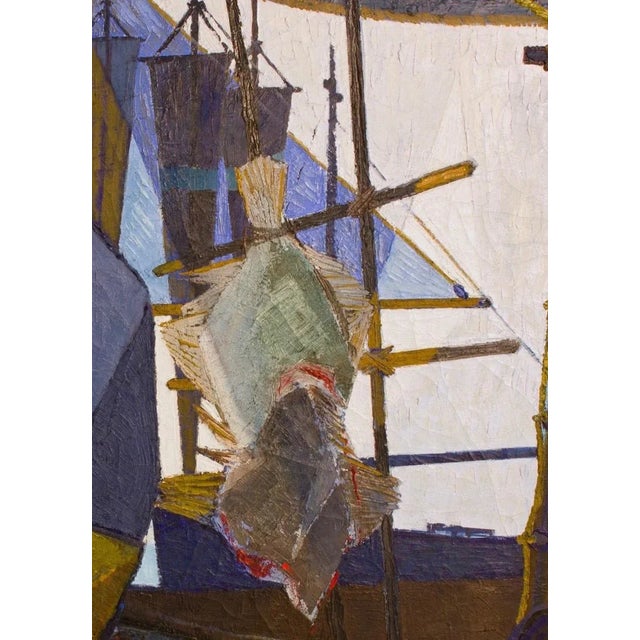 1950s Carlo Rosberg, The Fisherman, 1955, Oil on Canvas For Sale - Image 5 of 6