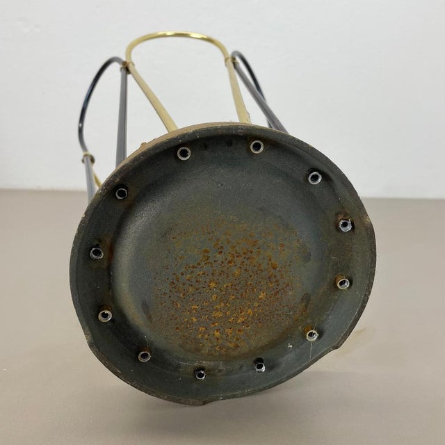 Mid-Century Modernist Bauhaus Metal Brass Umbrella Stand, Germany, 1950s For Sale - Image 15 of 16