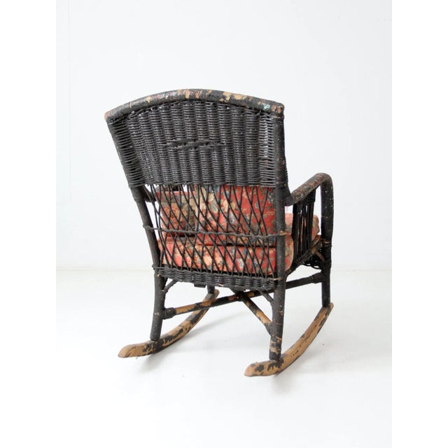 Early 20th Century Antique Wicker Rocking Chair For Sale - Image 5 of 13