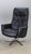 Vintage Black Leather Chair with Chrome X-Frame Base, 1980s For Sale - Image 3 of 6
