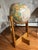 Brass 1960s Mid Century Modern 16 Inch Replogle “World Classic” Full-Swing Meridian Gimbel-Mounted Floor Globe on Architectural Solid Oak Cross-Base Stand For Sale - Image 8 of 12