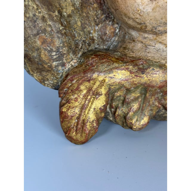 Printmaking Materials 18th-Century Spanish Polychrome Wood Angel Head For Sale - Image 7 of 8