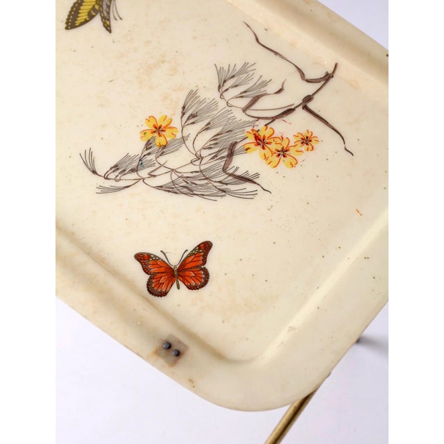 Mid-Century Folding Tv Tray Table With Butterfly Motif For Sale - Image 6 of 18