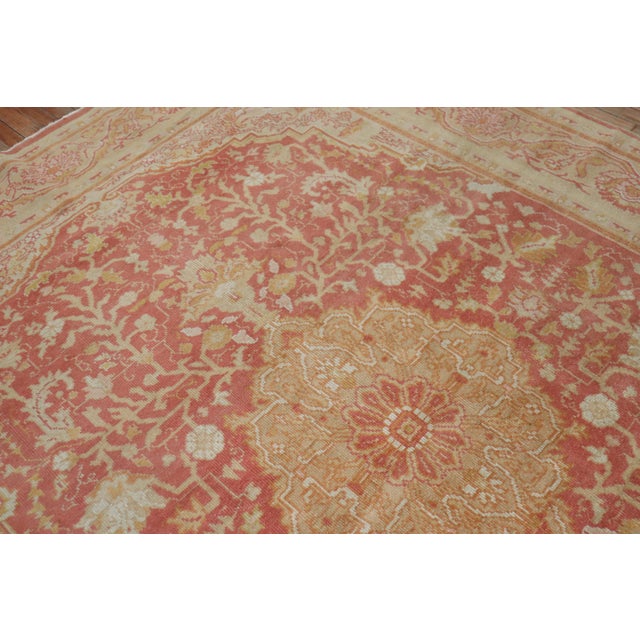 Antique Zabihi Collection Turkish Sivas soft Red Gold Rug - 7'2" x 9'8" For Sale - Image 10 of 11