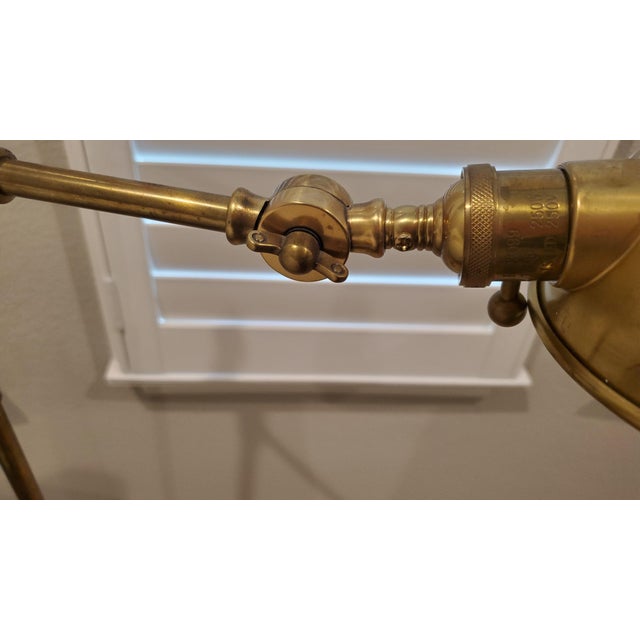 Vintage Neiman Marcus Robert Abbey Articulated Pharmacy Floor Lamp - Burnished Brass For Sale In Dallas - Image 6 of 8