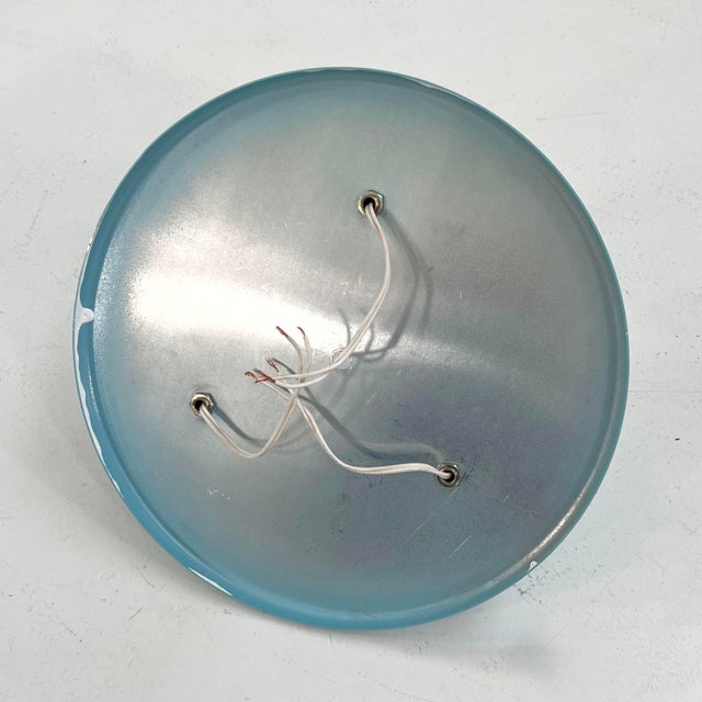 Three-Lights Blue Wall Lamp in Metal, 1980s For Sale - Image 6 of 7